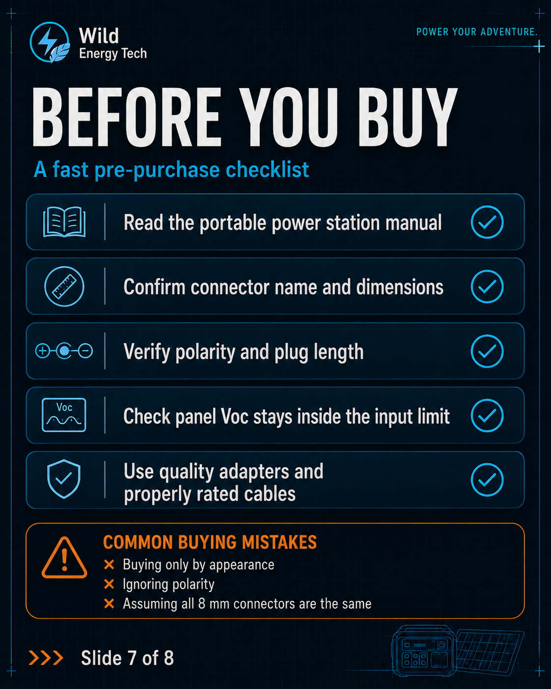 Before you buy checklist for DC barrel connector adapters