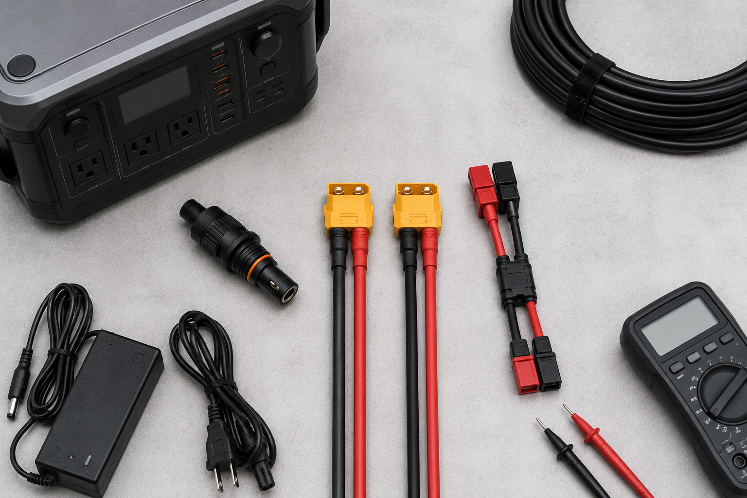 XT60i and MC4 solar adapter cables for portable power stations
