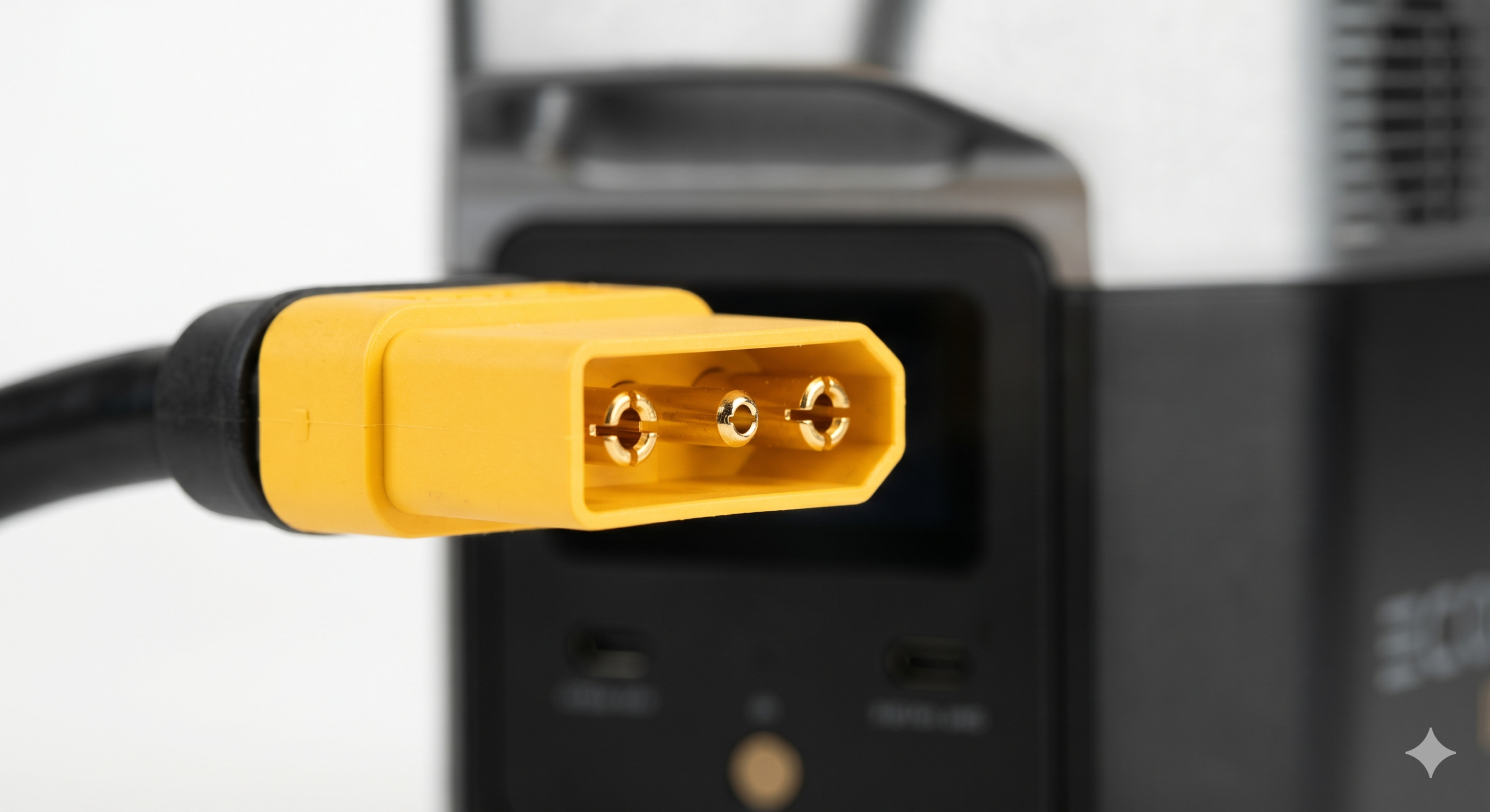 EcoFlow XT60i solar charging connector close-up