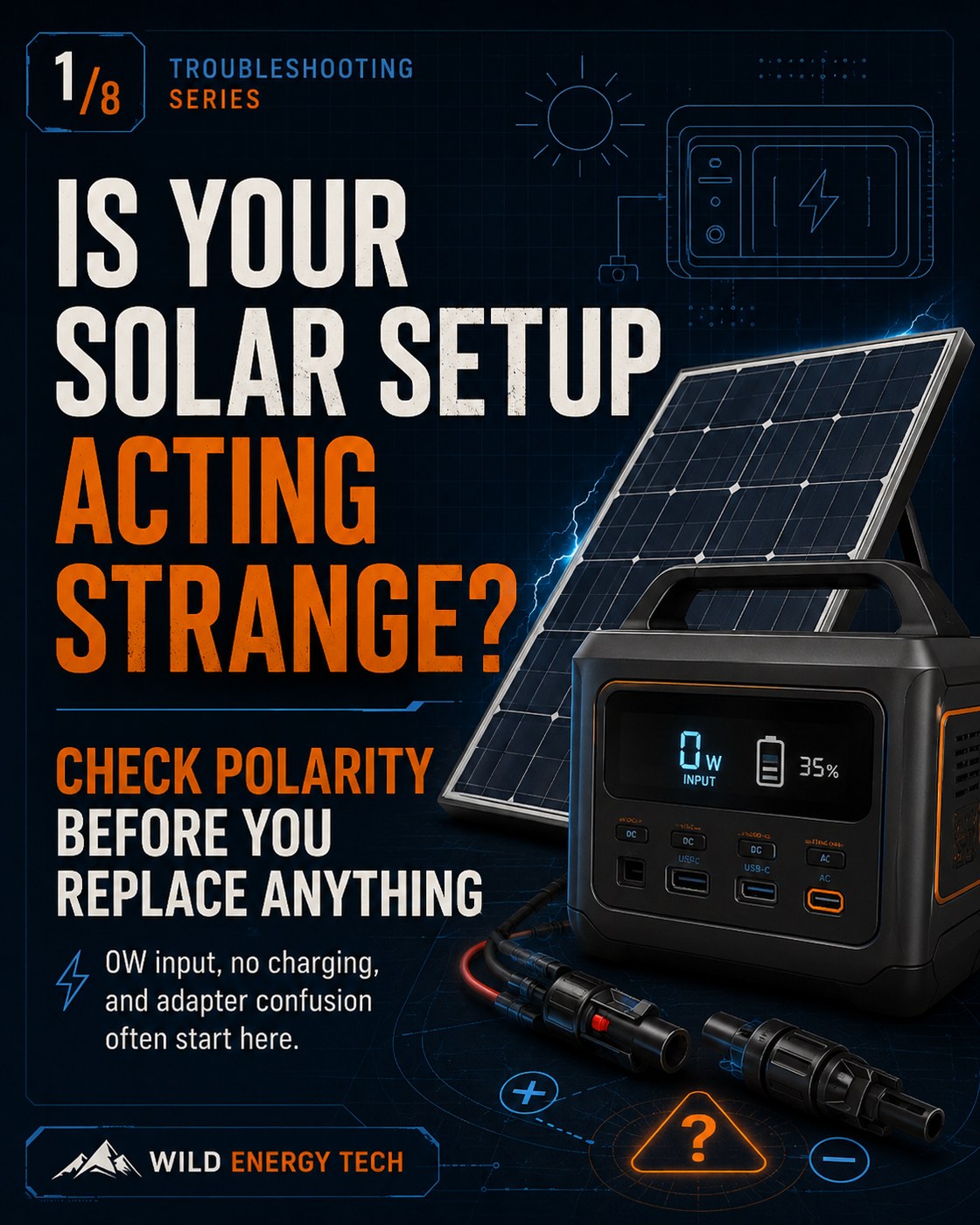 Solar setup acting strange checklist for checking polarity before replacing hardware